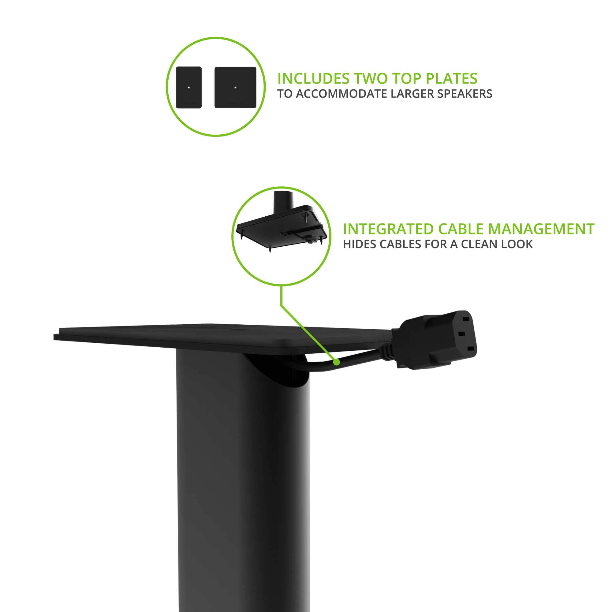 Kanto SP26PL ブラック スピーカースタンド Kanto: SP26PL Speaker Stands for YU4 / YU6 / TUK (26